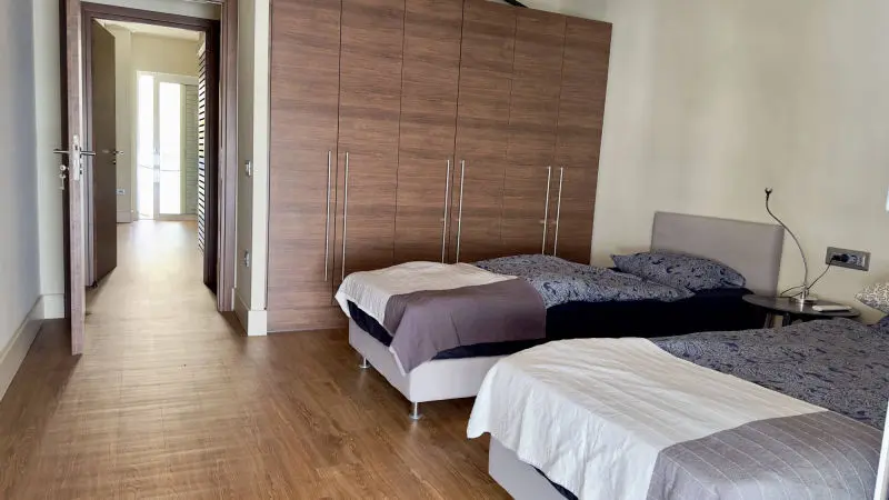 Twin bedroom with own balcony in Captain Suite in Athens Nea Smirni