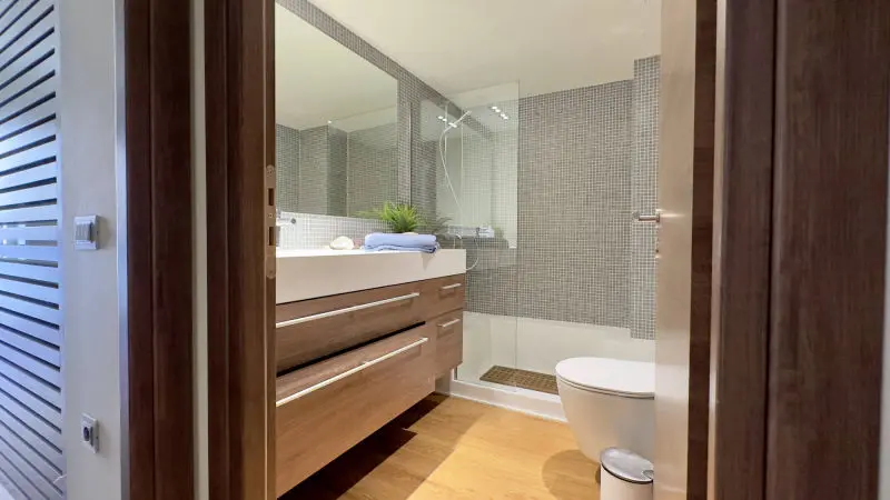 Cozy bathroom in Captain Suite vacation rental in Athens Nea Smyrni